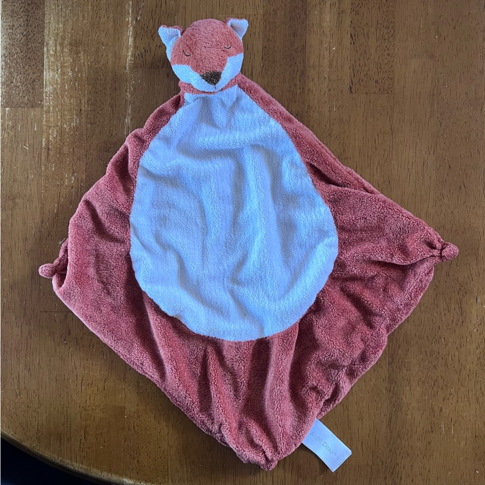 Angel Dear Orange and White Fox Security Blanket